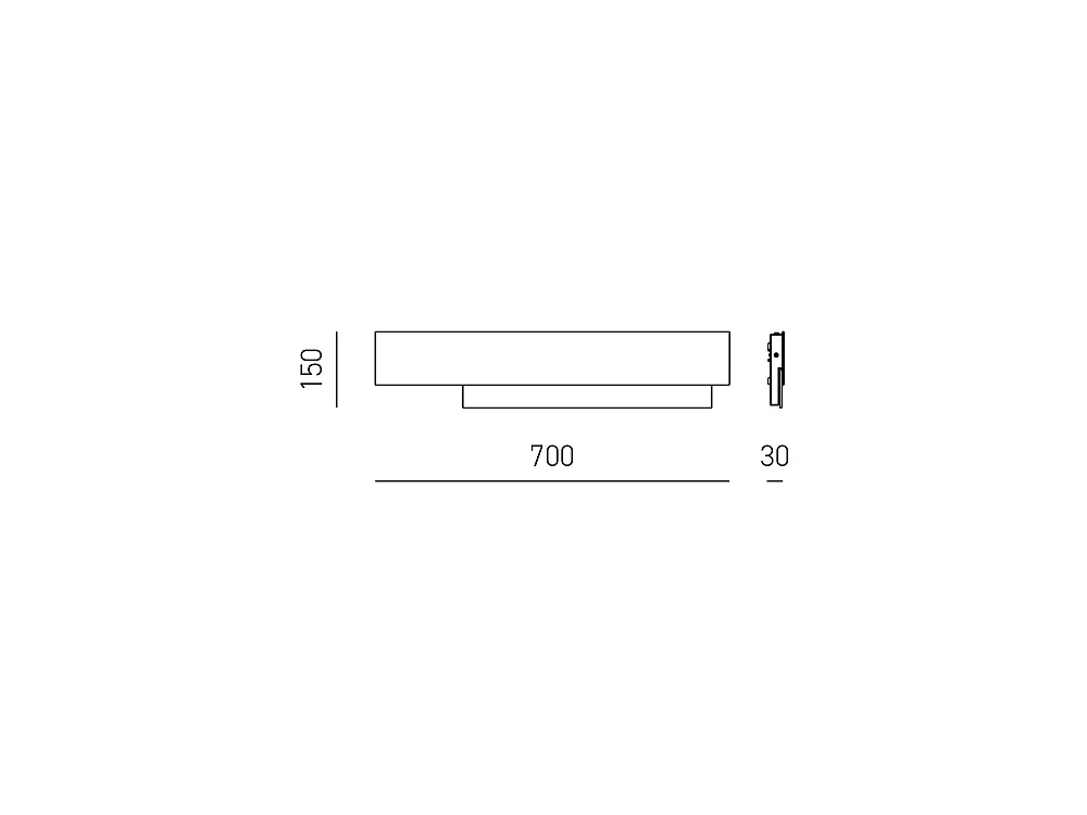 Doha - Modern 25W LED wall light - White and dove gray aluminum, 3000K warm light, 2110lm, linear design, IP20, for indoors, l.70x15cm