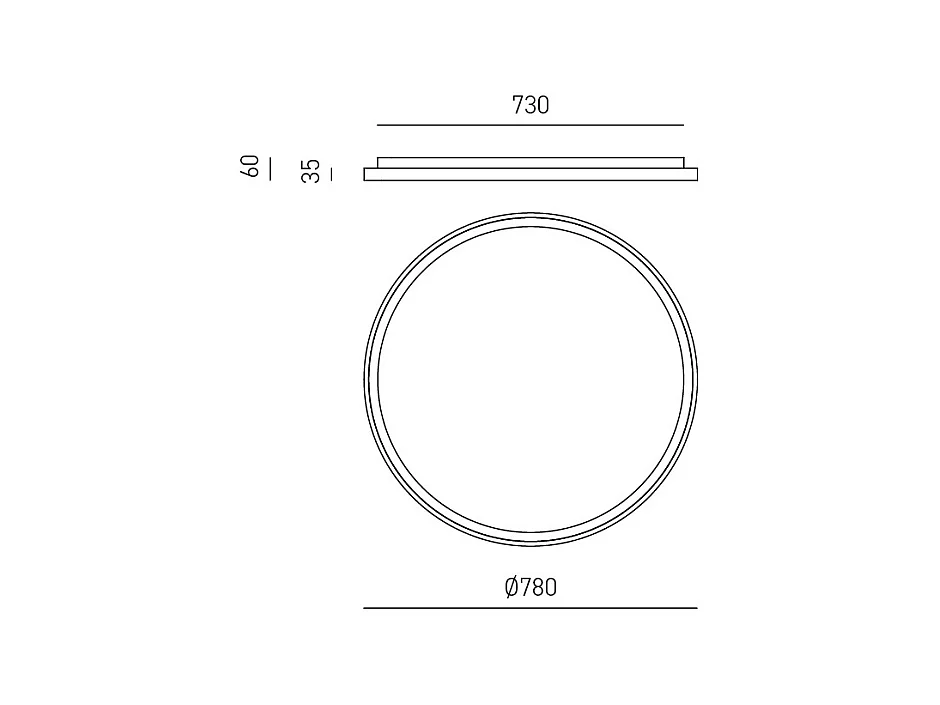 Krizia - Plafonnier LED dimmable 60W - 5300lm, lumière chaude 3000K, diffuseur opale, aluminium doré, d.60 cm, design moderne