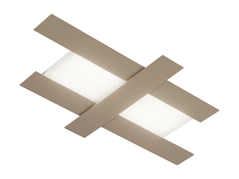 LED-Wandleuchte im modernen Design, 50 W, taubengrau - Geometrische Stahlstruktur, 3000 K warmes Licht, 2620 lm, Breite 104 cm, IP20