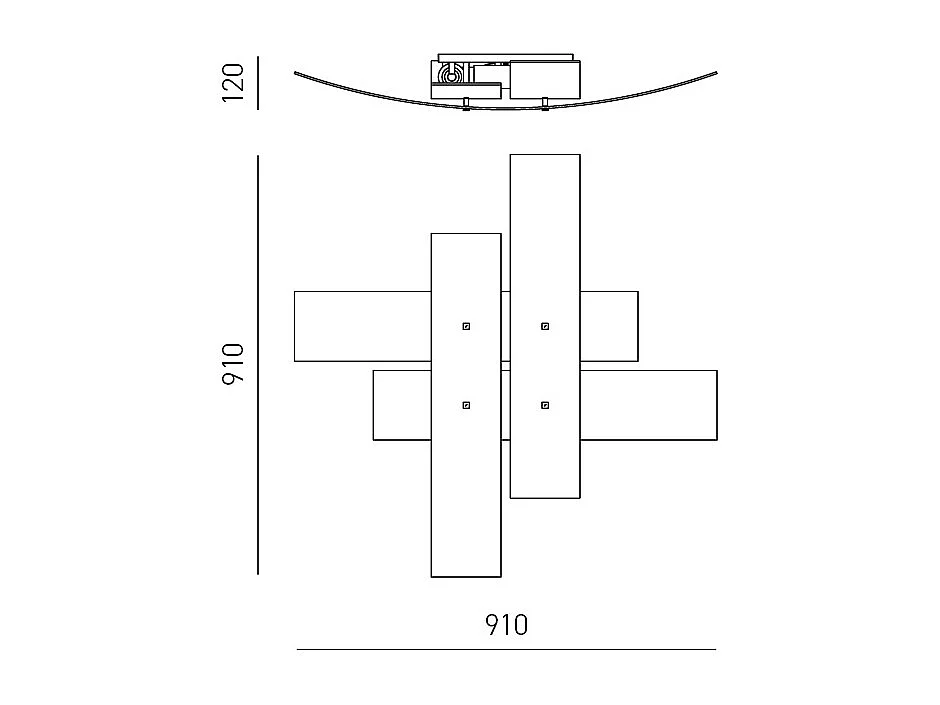 Grand plafonnier Lara verre blanc, détails or, 91x91cm, 4xE27 max 52W, style moderne, ampoules non incluses, IP20