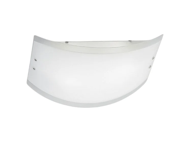Plafon Lecce em vidro acetinado branco 32,5x23cm, 2 luzes E27 max 42W, IP20, estrutura metálica com detalhes cromados, lâmpada não incluída