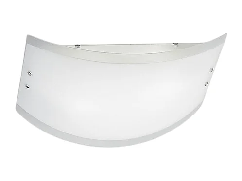 Plafonnier Lecce verre satiné blanc 32,5x23cm, 2xE27 max 42W, structure métal chromé, IP20, moderne, ampoules exclues