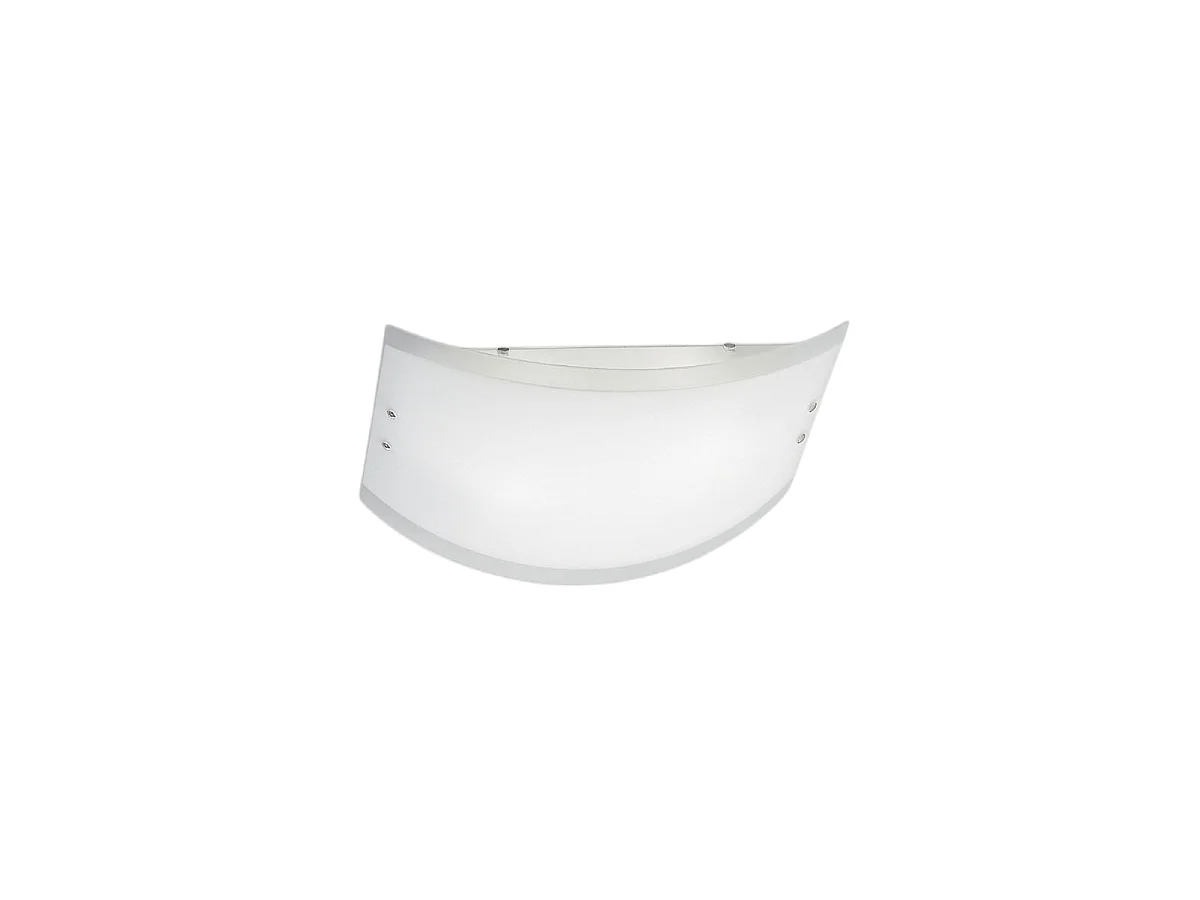 Lecce loftlampe i hvidt satinglas 32,5x23cm, 2 E27 lys maks. 42W, IP20, metalramme med kromdetaljer, pære medfølger ikke