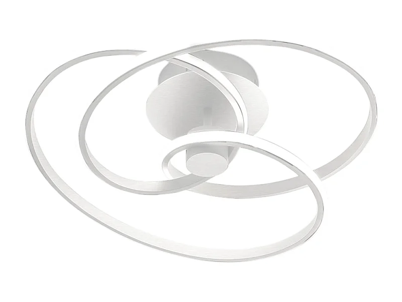 Diva - Plafon LED de design moderno 40W regulável - Alumínio branco acetinado, luz quente 3000K, 2500lm, difusor de silicone