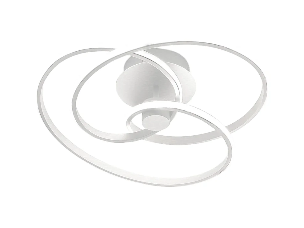 Diva - Plafonnier LED 40W dimmable - Aluminium blanc satiné, lumière chaude 3000K, 2500lm, diffuseur en silicone