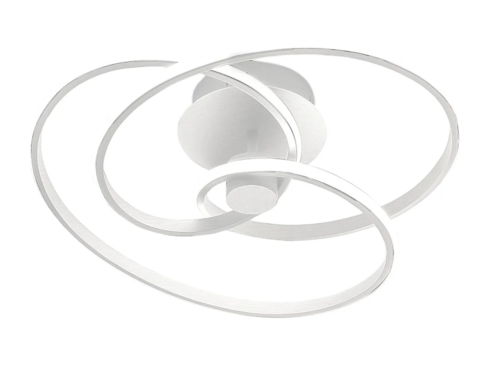 Diva - Plafonnier LED 40W dimmable - Aluminium blanc satiné, lumière chaude 3000K, 2500lm, diffuseur en silicone