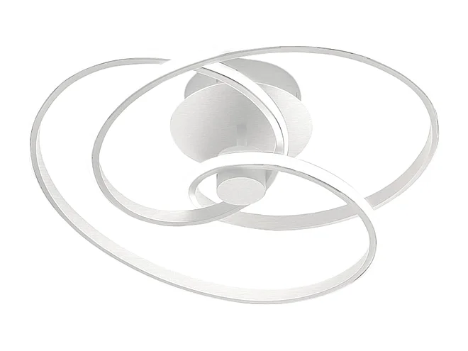 Diva - Plafonnier LED 40W dimmable - Aluminium blanc satiné, lumière chaude 3000K, 2500lm, diffuseur en silicone