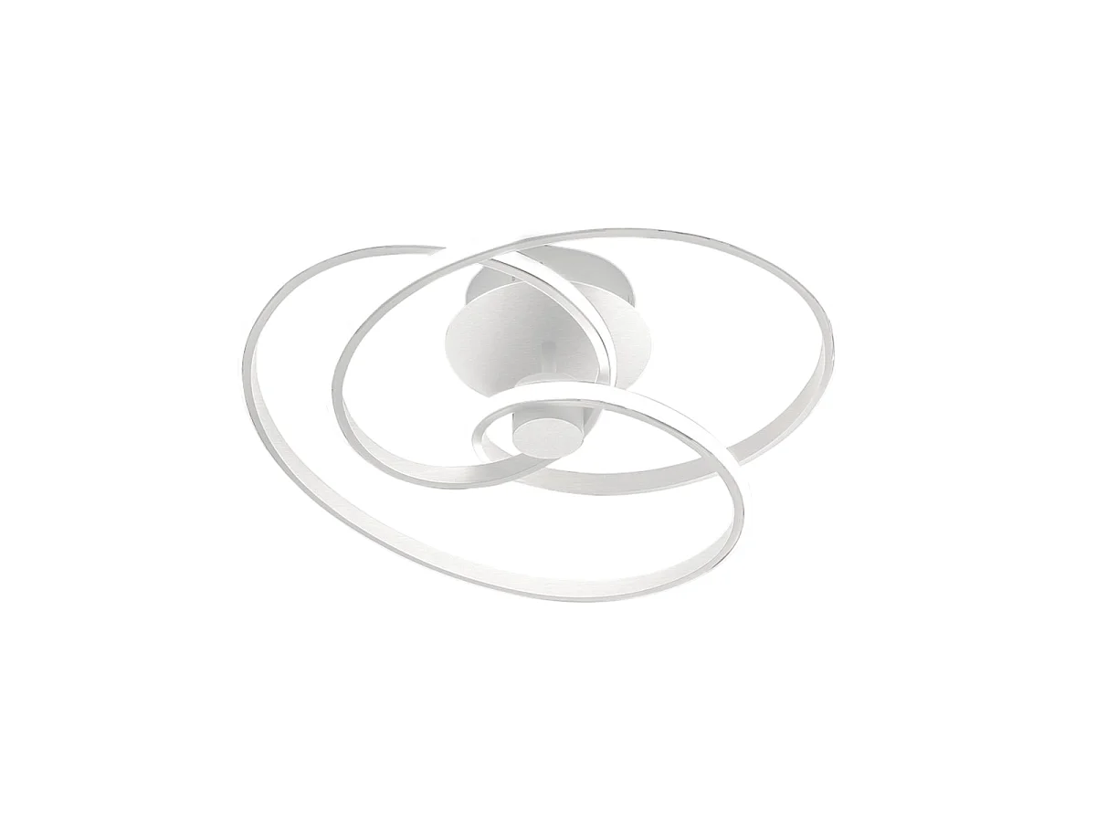 Diva - Plafonnier LED 40W dimmable - Aluminium blanc satiné, lumière chaude 3000K, 2500lm, diffuseur en silicone