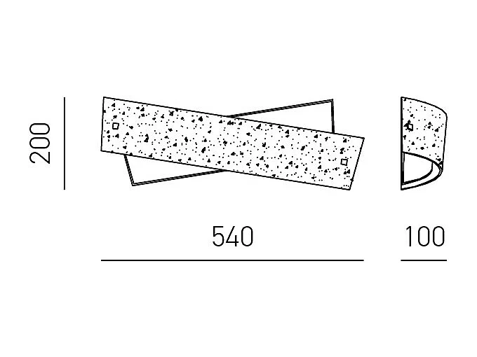 Camilla - Applique dorée 2XE14 max 2X28W IP20 - Applique murale LED 54x20cm