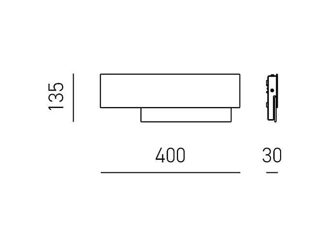 Doha - Applique LED moderne 15W - Aluminium blanc, lumière chaude 3000K, 1270lm, diffuseur bi-satin, l.40x13,5cm