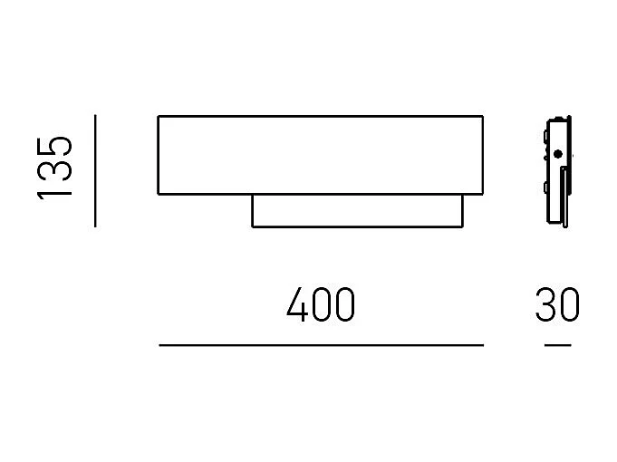 Doha - Applique LED moderne 15W - Aluminium blanc, lumière chaude 3000K, 1270lm, diffuseur bi-satin, l.40x13,5cm