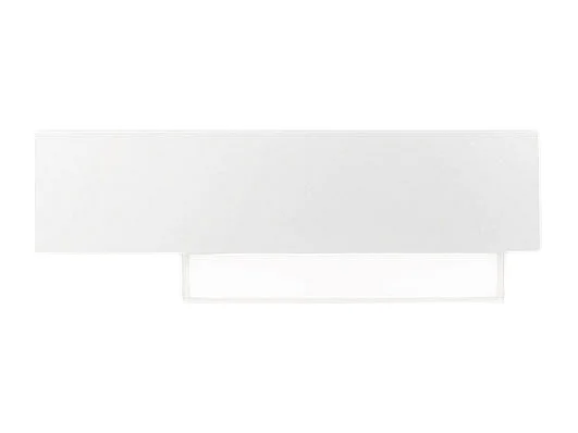 Doha - Applique LED moderne 15W - Aluminium blanc, lumière chaude 3000K, 1270lm, diffuseur bi-satin, l.40x13,5cm