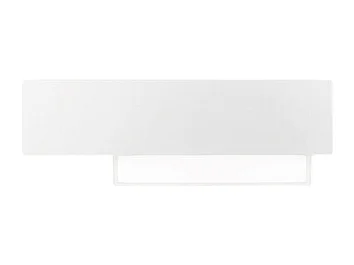 Doha - Applique LED moderne 15W - Aluminium blanc, lumière chaude 3000K, 1270lm, diffuseur bi-satin, l.40x13,5cm