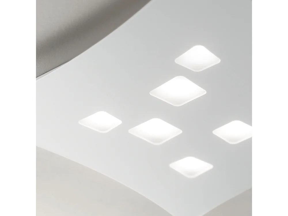 Plafonnier Isotta 7 lumières GX53 tourterelle – métal incurvé 62x69cm, style géométrique, max 7x8W, ampoules exclues