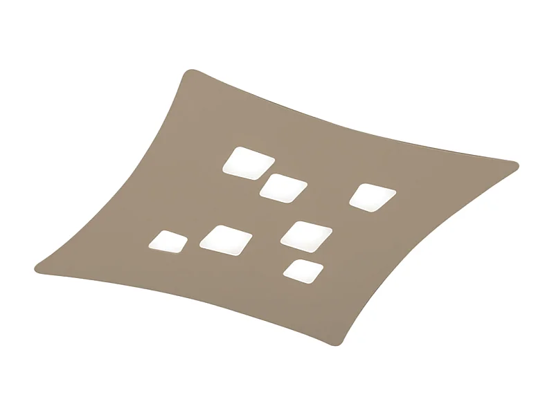 Plafoniera Isotta moderna 7 luci GX53 tortora - Lampada da soffitto in metallo curvato 62x69cm, design geometrico, max 7x8W, IP20, lampadine escluse