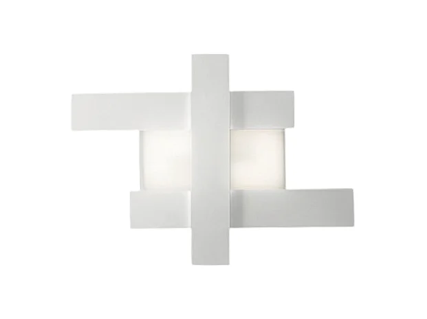 Applique LED blanche 30W - Structure géométrique en acier, lumière chaude 3000K, 2620lm, largeur 65,5 cm