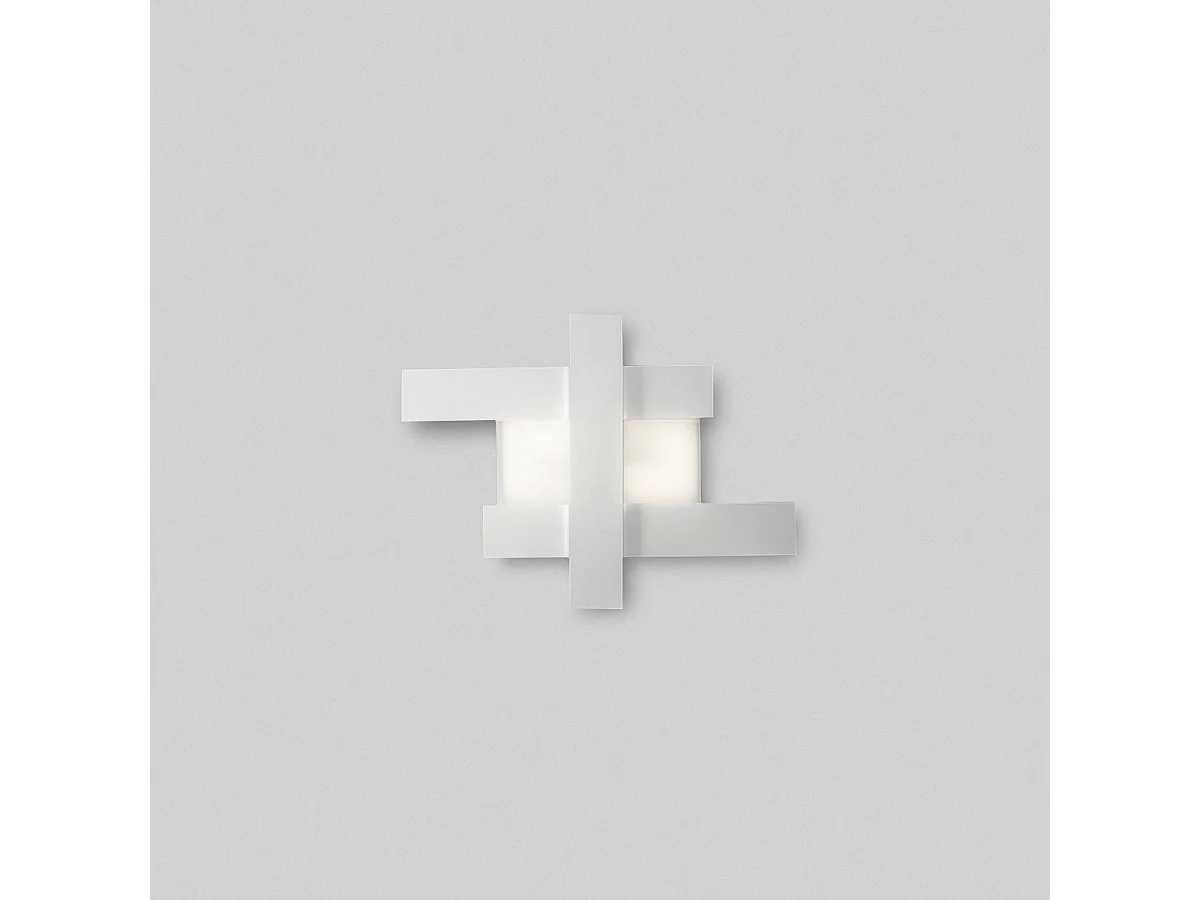 Applique LED blanche 30W - Structure géométrique en acier, lumière chaude 3000K, 2620lm, largeur 65,5 cm