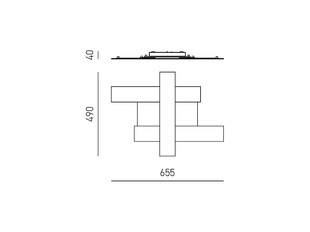 30W white modern design LED wall light - Geometric steel structure, 3000K warm light, 2620lm, width 65.5 cm, IP20