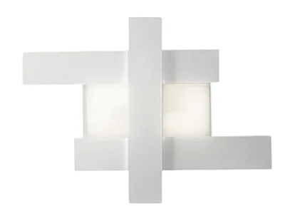 Applique LED blanche 30W - Structure géométrique en acier, lumière chaude 3000K, 2620lm, largeur 65,5 cm