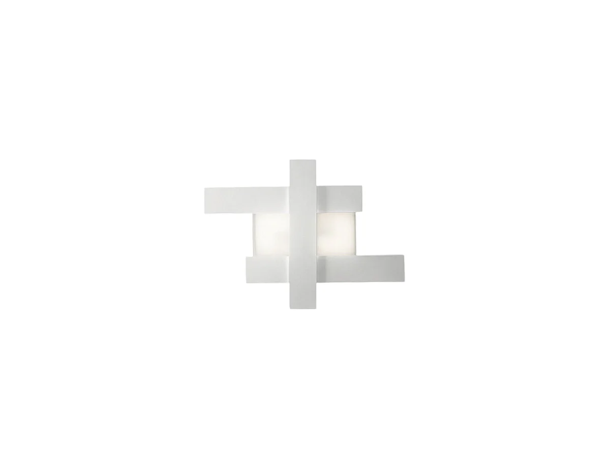 Applique LED blanche 30W - Structure géométrique en acier, lumière chaude 3000K, 2620lm, largeur 65,5 cm