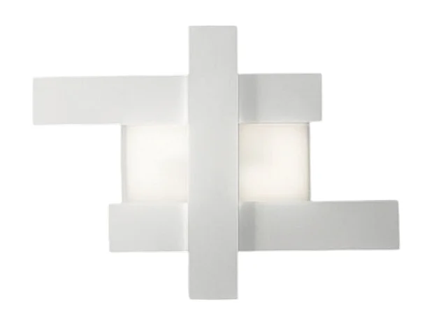 Applique LED blanche 30W - Structure géométrique en acier, lumière chaude 3000K, 2620lm, largeur 65,5 cm