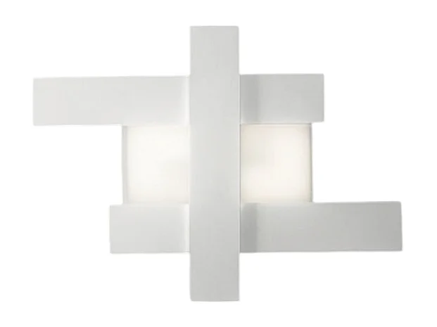 Applique LED blanche 30W - Structure géométrique en acier, lumière chaude 3000K, 2620lm, largeur 65,5 cm
