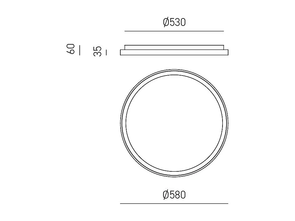 Krizia - Plafonnier LED moderne dimmable 38W - 3300lm, lumière chaude 3000K, diffuseur opale, aluminium blanc satiné, d.38 cm