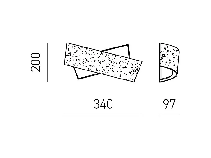 Camilla - Applique dorée 2XE14 max 2X28W IP20 - Applique murale LED 34x20cm
