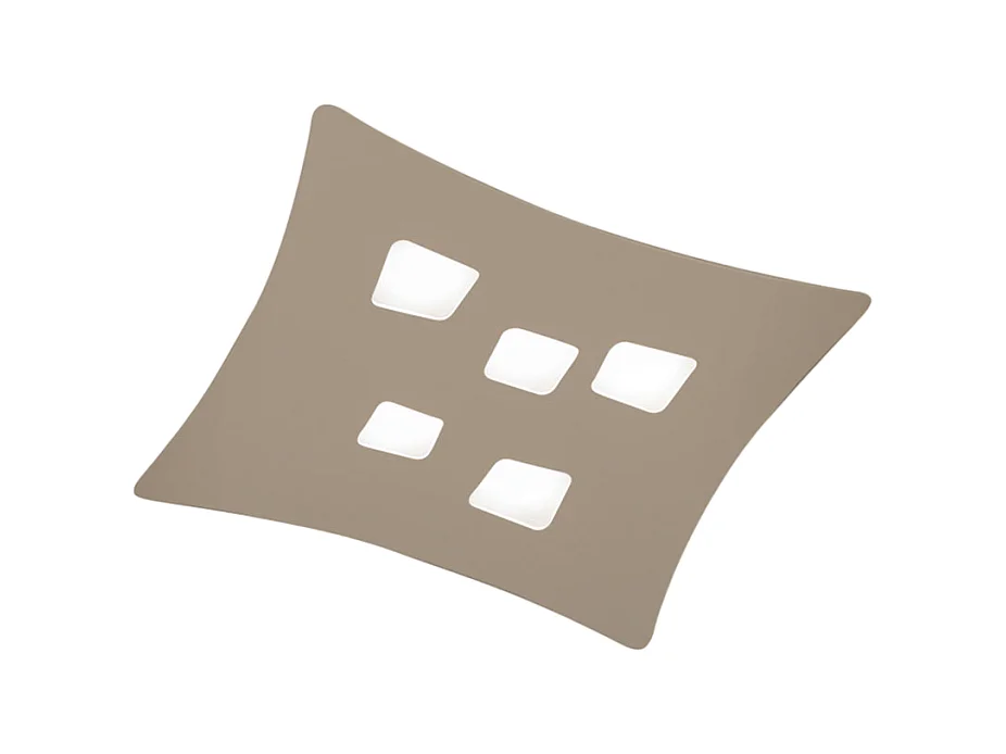 Plafon moderno Isotta 5 luzes GX53 pomba cinza - Candeeiro de teto curvo de metal 50x55cm, desenho geométrico, max 5x8W, IP20, lâmpadas excluídas