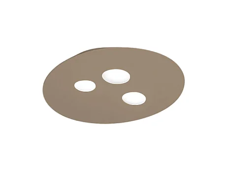 Plafonnier Luna en métal gris tourterelle 47,5x40cm, 3 lumières GX53 max 3x8W, design rond moderne, ampoules non fournies