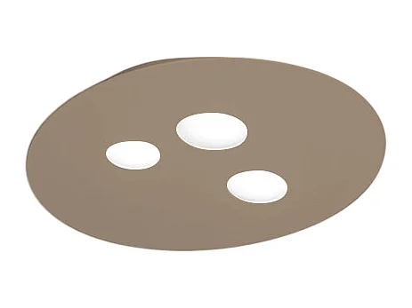 Plafonnier Luna en métal gris tourterelle 47,5x40cm, 3 lumières GX53 max 3x8W, design rond moderne, ampoules non fournies