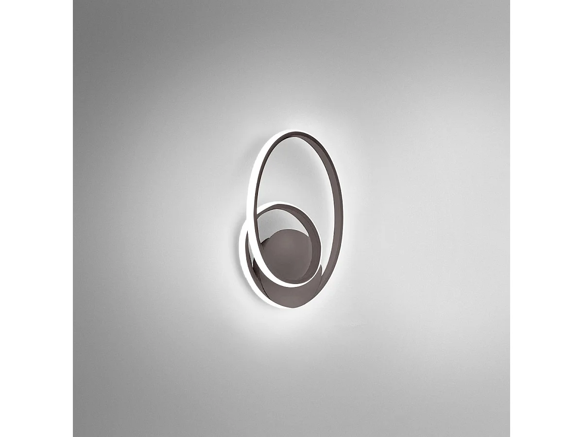 Diva - 20W titanium wall lamp, warm light 3000K, IP20 - Modern design LED wall light - Integrated LED 37x29