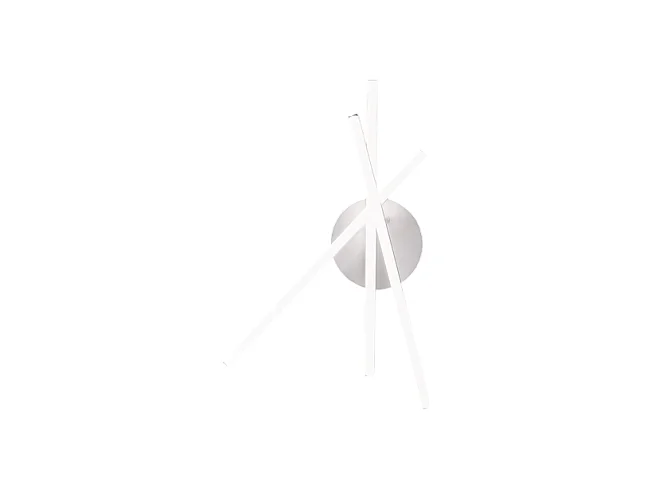 Plafonnier LED moderne Tullia 30W 1700lm lumière chaude 3000K, aluminium blanc satiné, design créatif avec lignes croisées
