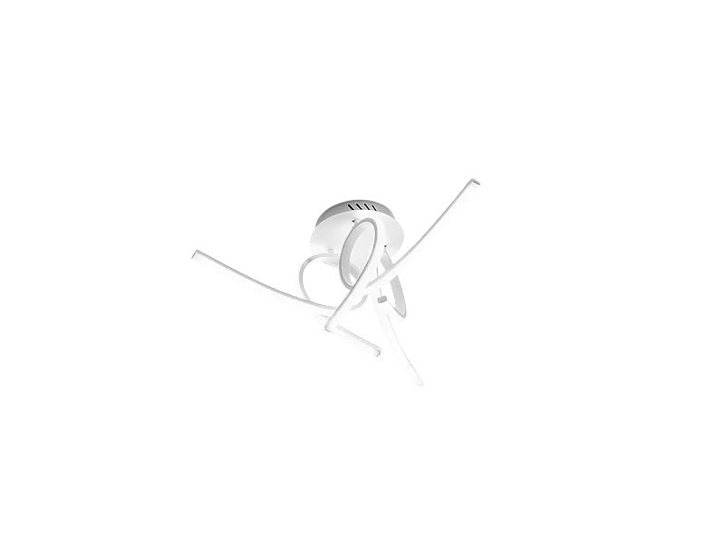 Plafoniera led moderna Tosca 45W 2500lm luce calda 4000K, alluminio bianco satinato, diffusore opale, IP20, design artistico