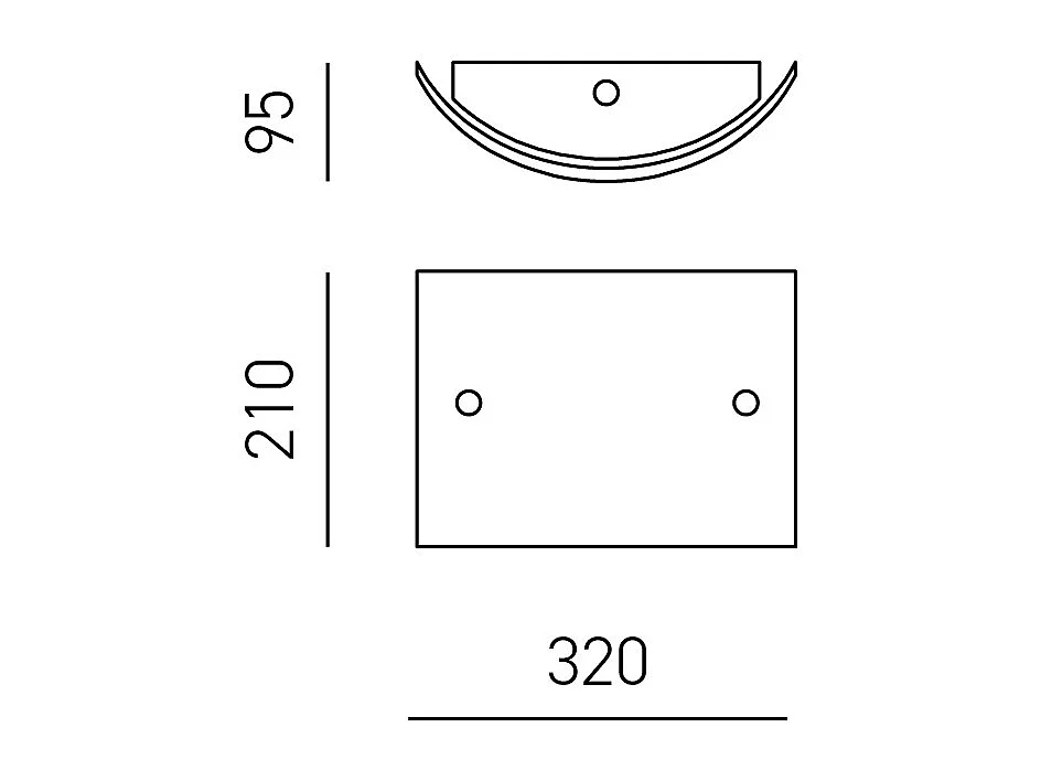 Petit plafonnier Michela 32x21cm blanc brillant 2XE27, verre bombé avec base chromée, max 2x42W, plafonnier élégant
