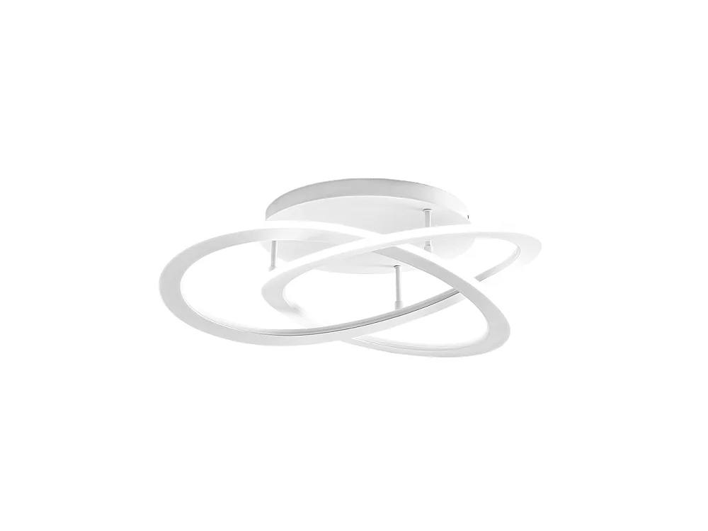 Yara 30W modern LED ceiling light, dimmable, 4000K warm light, white aluminum ring design, 50x17cm, 1300lm, integrated LED IP20