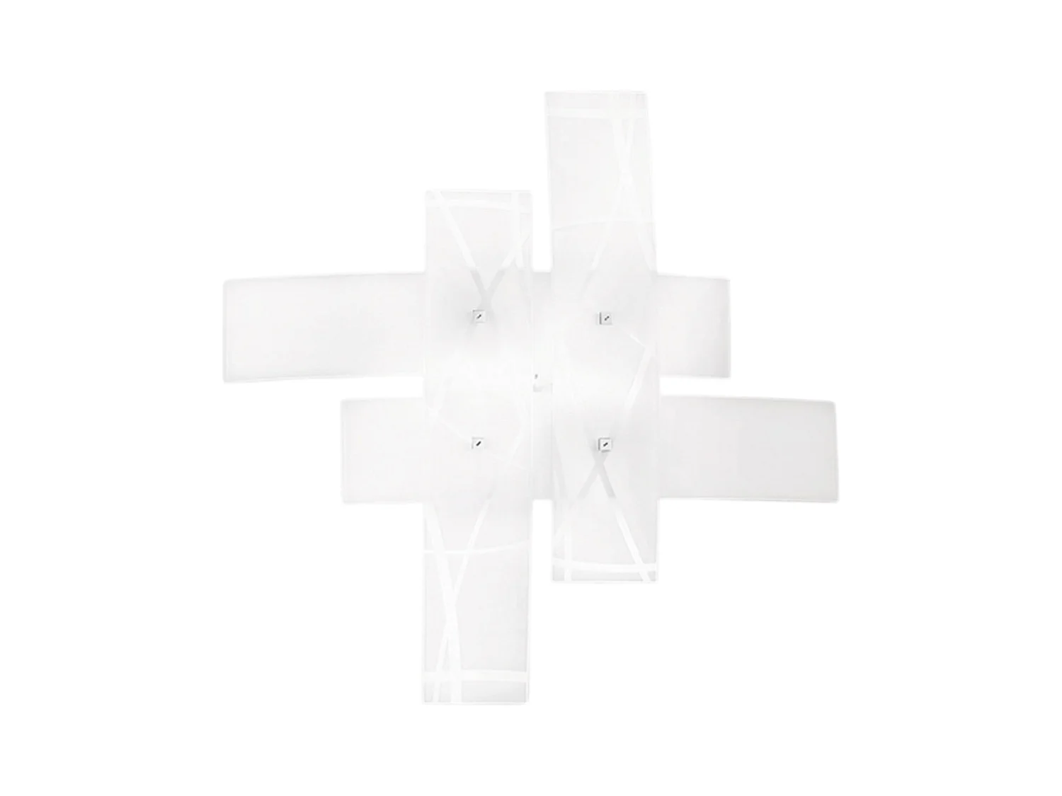 Frida - Applique 4 lumières E27 en verre blanc satiné - Cadre chromé, max 4x52W, ampoules exclues, largeur 91cm