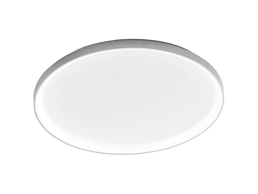 Krizia - Plafón LED regulable 60W - 5300lm, luz cálida 3000K, difusor opal, aluminio blanco satinado, d.60 cm, IP20, diseño moderno