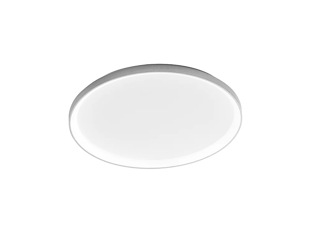Krizia - Luminária de teto LED regulável de 60 W - 5300 lm, luz quente de 3000 K, difusor opalino, alumínio branco acetinado, diâmetro 60 cm, IP20, design moderno