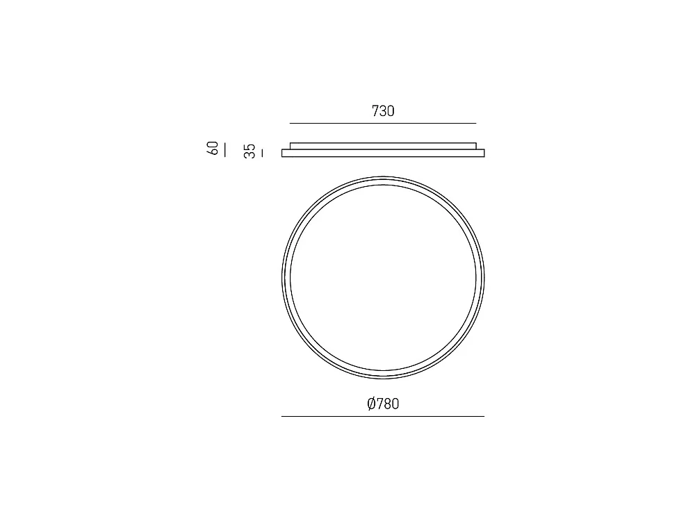Krizia - Luminária de teto LED regulável de 60 W - 5300 lm, luz quente de 3000 K, difusor opalino, alumínio branco acetinado, diâmetro 60 cm, IP20, design moderno