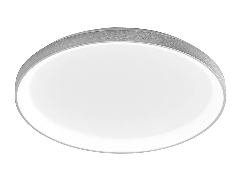 Krizia - Plafonnier LED moderne dimmable 50W - 4100lm, lumière chaude 3000K, aluminium blanc satiné, diffuseur opale, d.45 cm