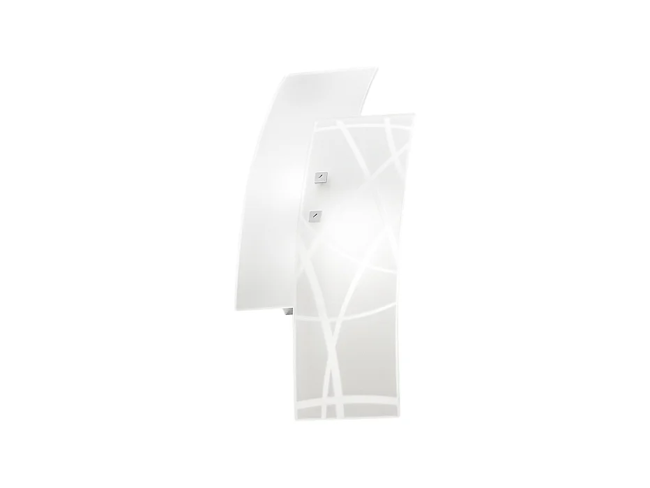 Frida - Applique 2 lumières E14 en verre satiné blanc - Cadre chromé, design élégant, max 2x42W, ampoules exclues, largeur 46cm