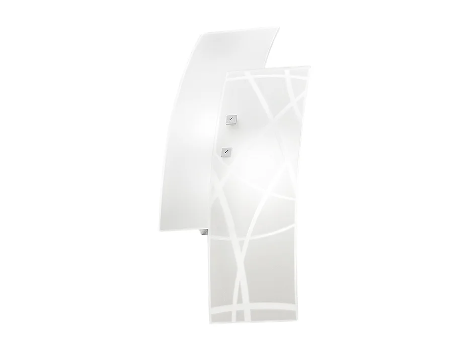 Frida - Applique 2 lumières E14 en verre satiné blanc - Cadre chromé, design élégant, max 2x42W, ampoules exclues, largeur 46cm