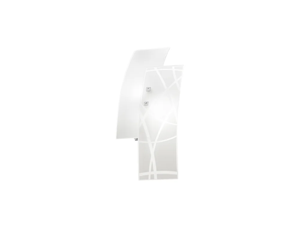 Frida - Applique 2 lumières E14 en verre satiné blanc - Cadre chromé, design élégant, max 2x42W, ampoules exclues, largeur 46cm