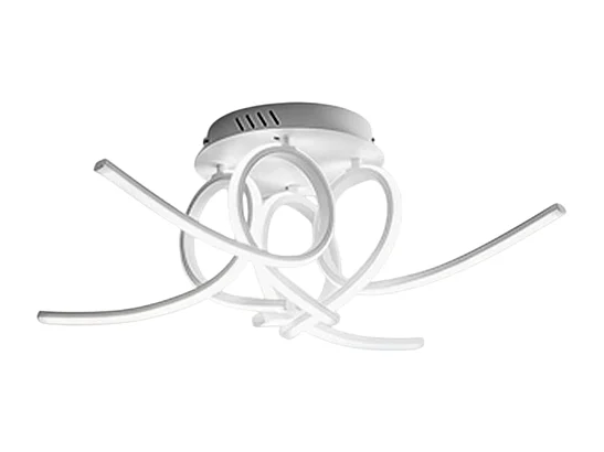 Moderne LED-Deckenleuchte Tosca P4 60W 3200lm warmes Licht 3000K, skulpturales Design, satiniertes weißes Aluminium, IP20, opaler Diffusor