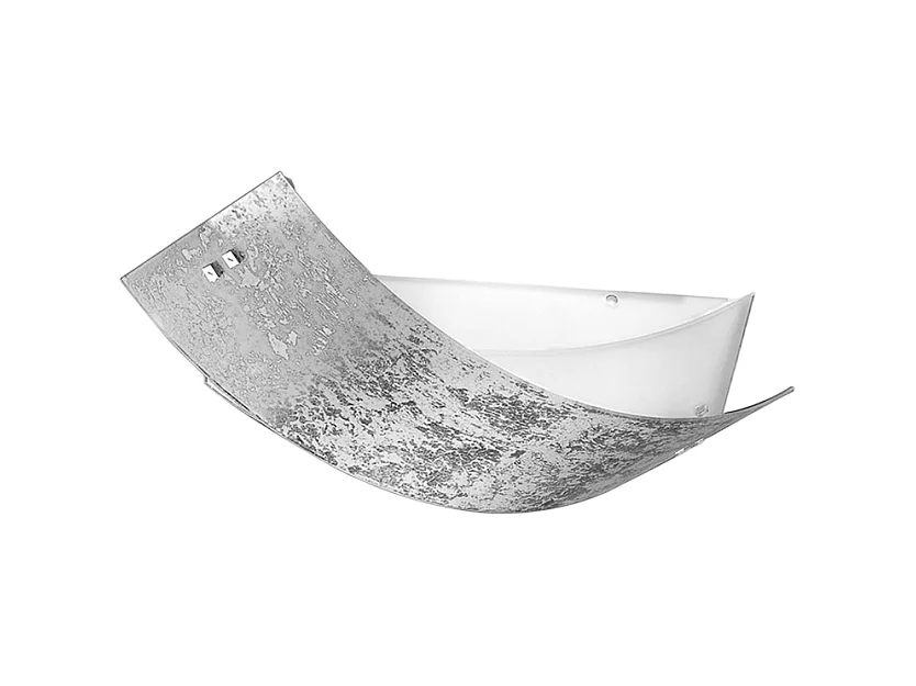 Camilla - Plafonnier argenté 3XE14 max 3X28W IP20 - Applique moderne avec diffuseur en verre argenté et cadre blanc 43x30cm