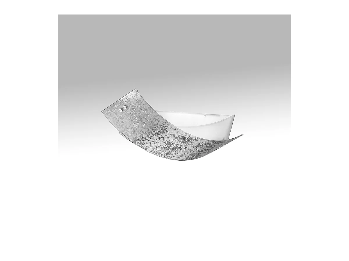 Camilla - Plafonnier argenté 3XE14 max 3X28W IP20 - Applique moderne avec diffuseur en verre argenté et cadre blanc 43x30cm