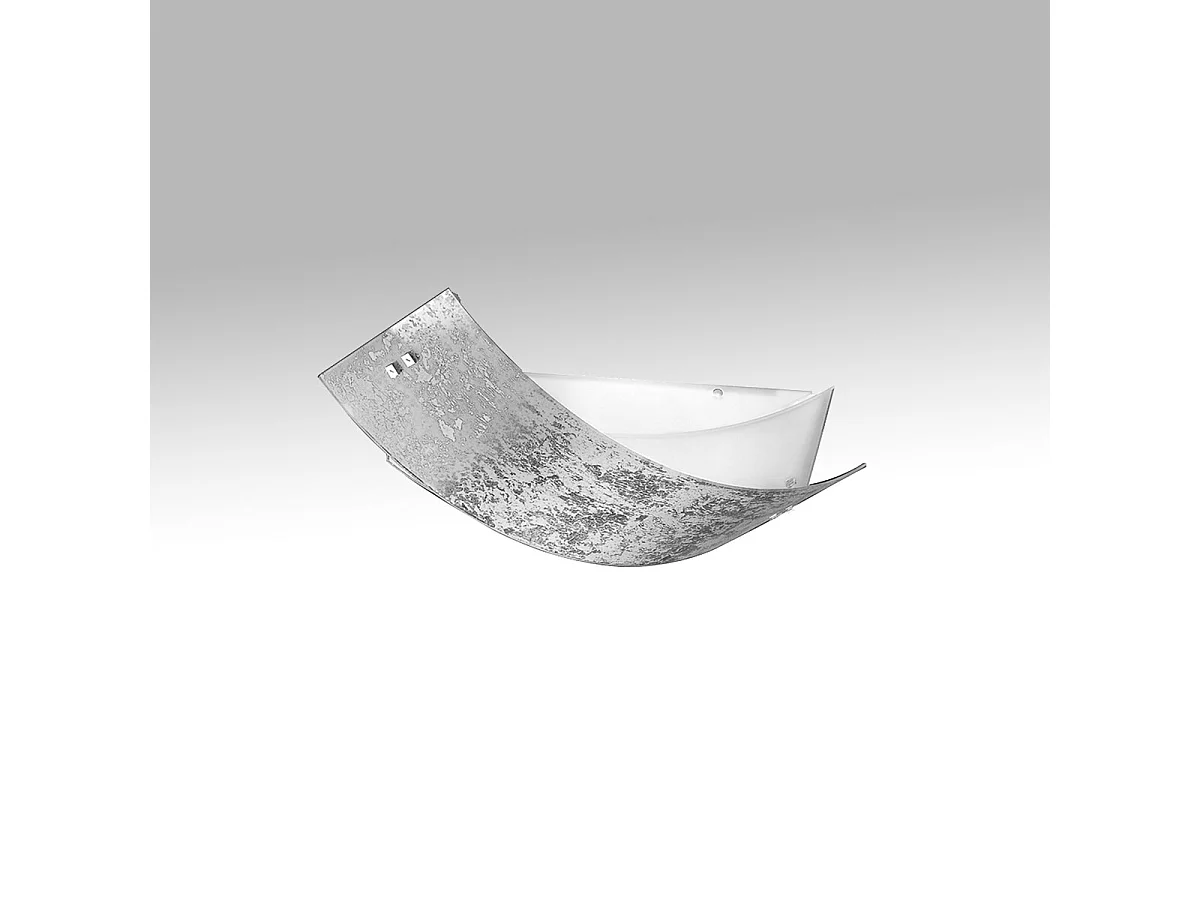 Camilla - Silver ceiling lamp 3XE14 max 3X28W IP20 - Modern wall light with silver glass diffuser and white frame 43x30cm