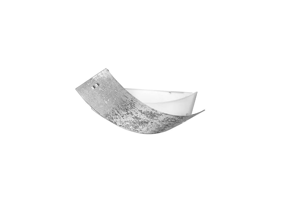 Camilla - Silver ceiling lamp 3XE14 max 3X28W IP20 - Modern wall light with silver glass diffuser and white frame 43x30cm