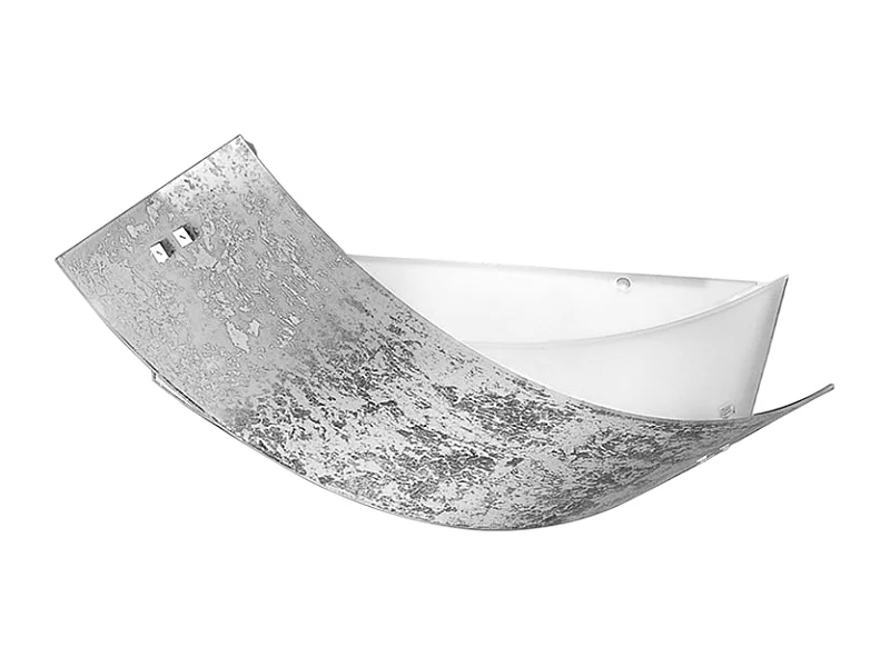 Camilla - Plafonnier argenté 3XE14 max 3X28W IP20 - Applique moderne avec diffuseur en verre argenté et cadre blanc 43x30cm